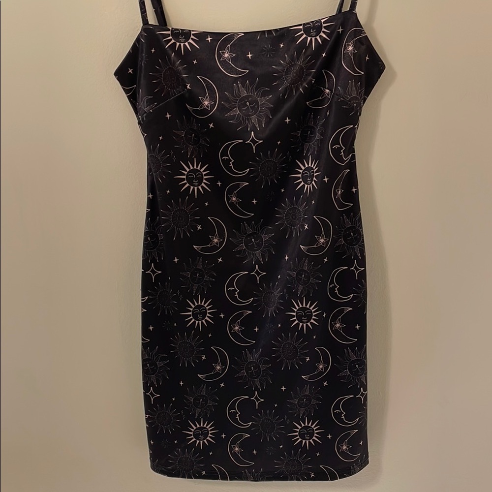 Urban Outfitters Black and gold Spaghetti Strap Mini Dress